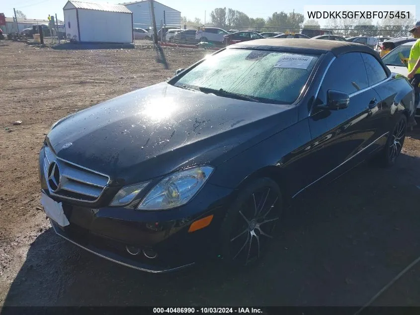 2011 Mercedes-Benz E 350 VIN: WDDKK5GFXBF075451 Lot: 40486990