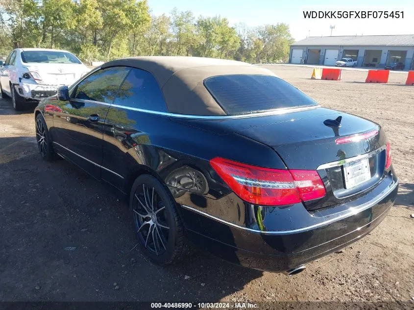 2011 Mercedes-Benz E 350 VIN: WDDKK5GFXBF075451 Lot: 40486990