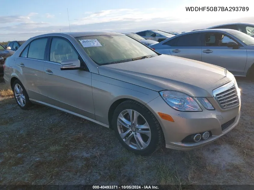 2011 Mercedes-Benz E 350 VIN: WDDHF5GB7BA293789 Lot: 40493371