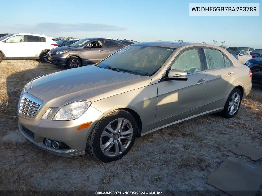 2011 Mercedes-Benz E 350 VIN: WDDHF5GB7BA293789 Lot: 40493371