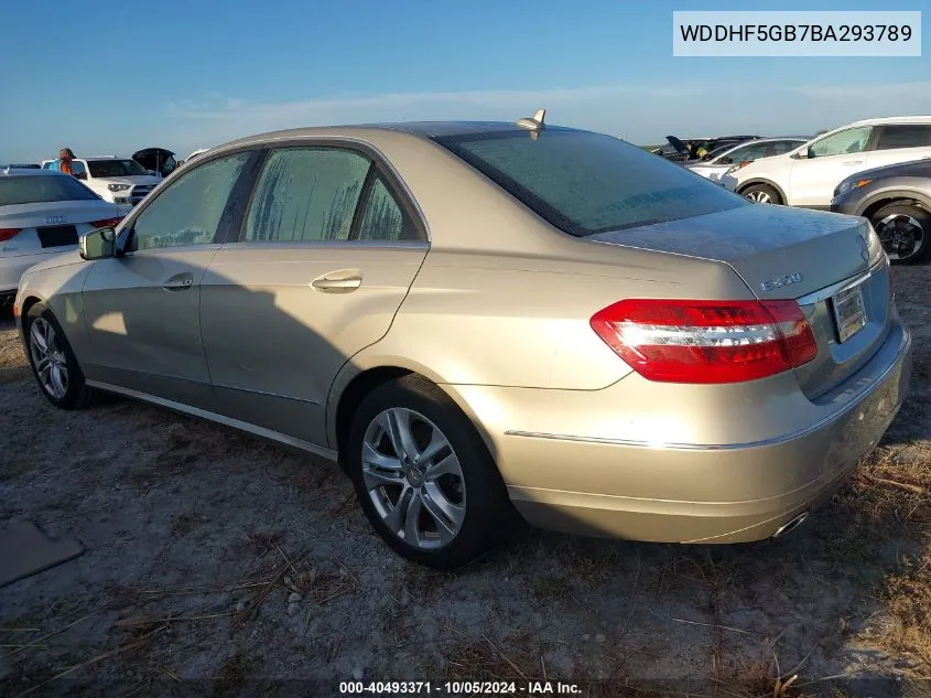 2011 Mercedes-Benz E 350 VIN: WDDHF5GB7BA293789 Lot: 40493371