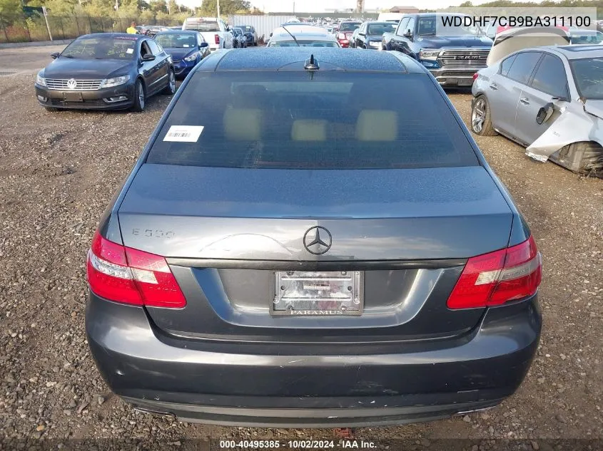 2011 Mercedes-Benz E 550 VIN: WDDHF7CB9BA311100 Lot: 40495385