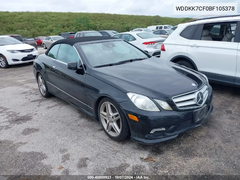 2011 Mercedes-Benz E 550 VIN: WDDKK7CF0BF105378 Lot: 40509923