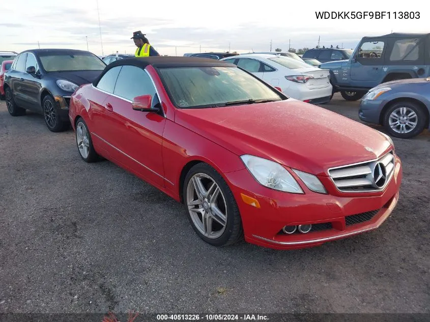 2011 Mercedes-Benz E 350 350 VIN: WDDKK5GF9BF113803 Lot: 40513226