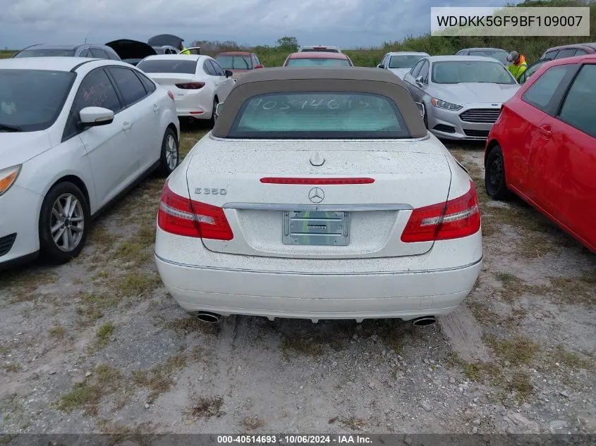 2011 Mercedes-Benz E 350 VIN: WDDKK5GF9BF109007 Lot: 40514693