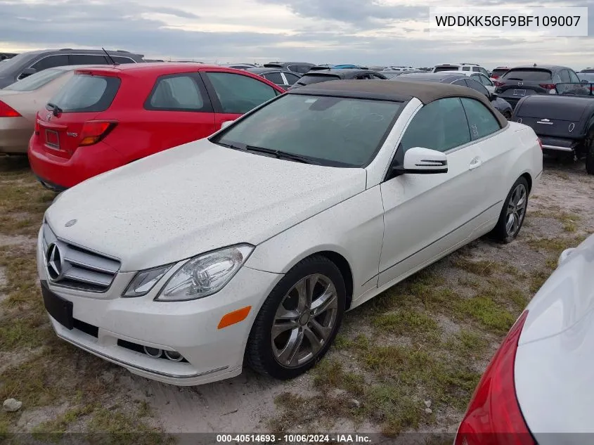 2011 Mercedes-Benz E 350 VIN: WDDKK5GF9BF109007 Lot: 40514693