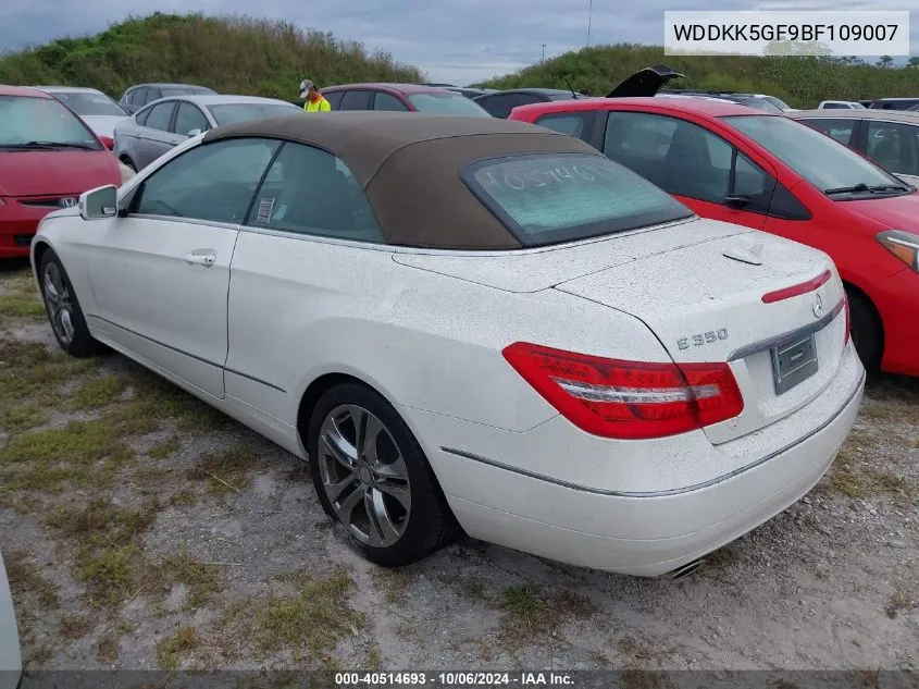 2011 Mercedes-Benz E 350 VIN: WDDKK5GF9BF109007 Lot: 40514693