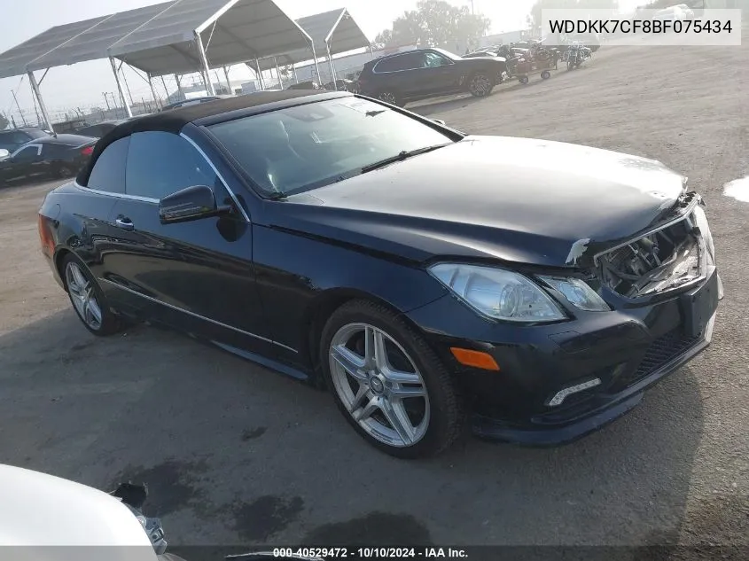 2011 Mercedes-Benz E 550 VIN: WDDKK7CF8BF075434 Lot: 40529472