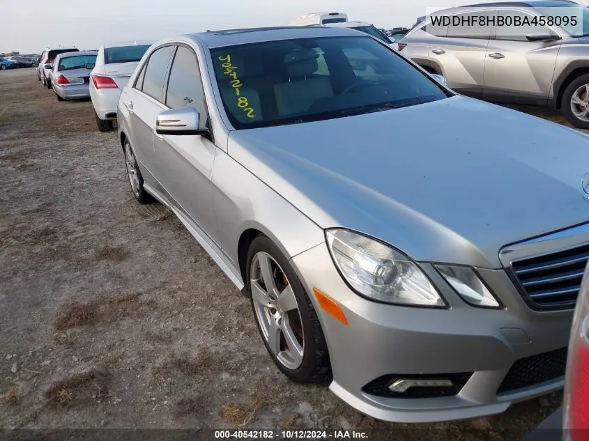 2011 Mercedes-Benz E 350 4Matic VIN: WDDHF8HB0BA458095 Lot: 40542182