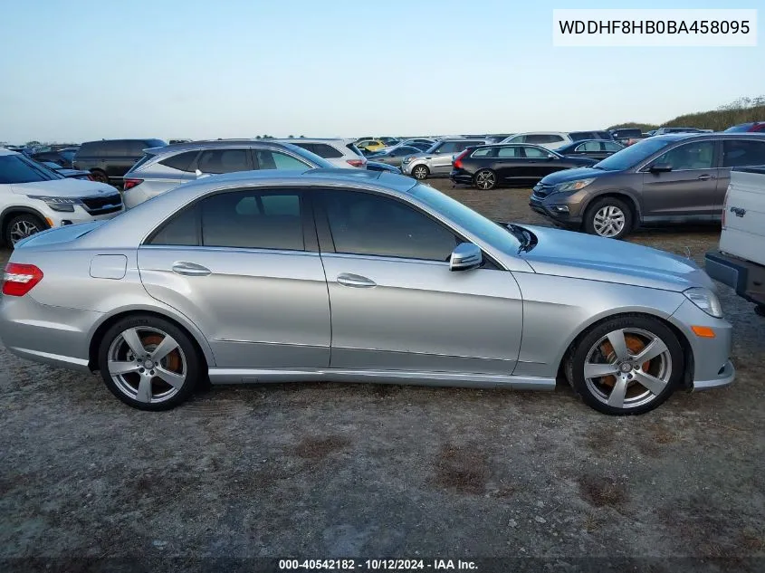 2011 Mercedes-Benz E 350 4Matic VIN: WDDHF8HB0BA458095 Lot: 40542182