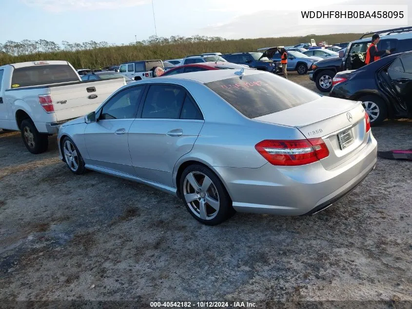 2011 Mercedes-Benz E 350 4Matic VIN: WDDHF8HB0BA458095 Lot: 40542182