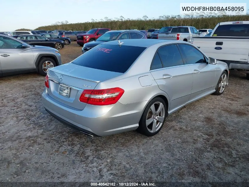 2011 Mercedes-Benz E 350 4Matic VIN: WDDHF8HB0BA458095 Lot: 40542182