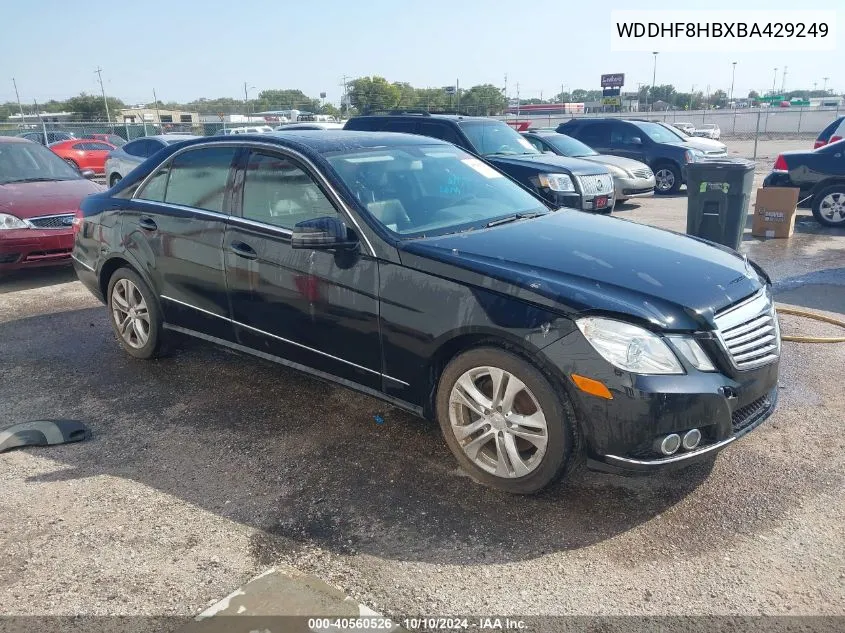 2011 Mercedes-Benz E 350 4Matic VIN: WDDHF8HBXBA429249 Lot: 40560526