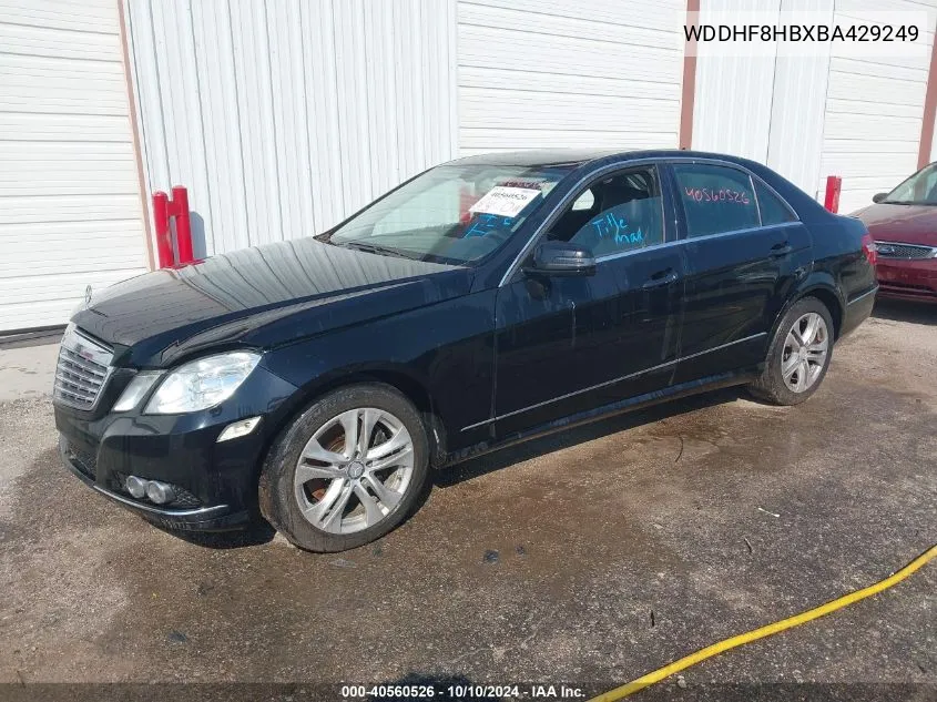 2011 Mercedes-Benz E 350 4Matic VIN: WDDHF8HBXBA429249 Lot: 40560526