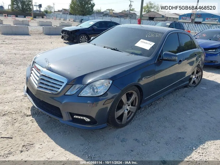 2011 Mercedes-Benz E 350 VIN: WDDHF5GB6BA468520 Lot: 40568114