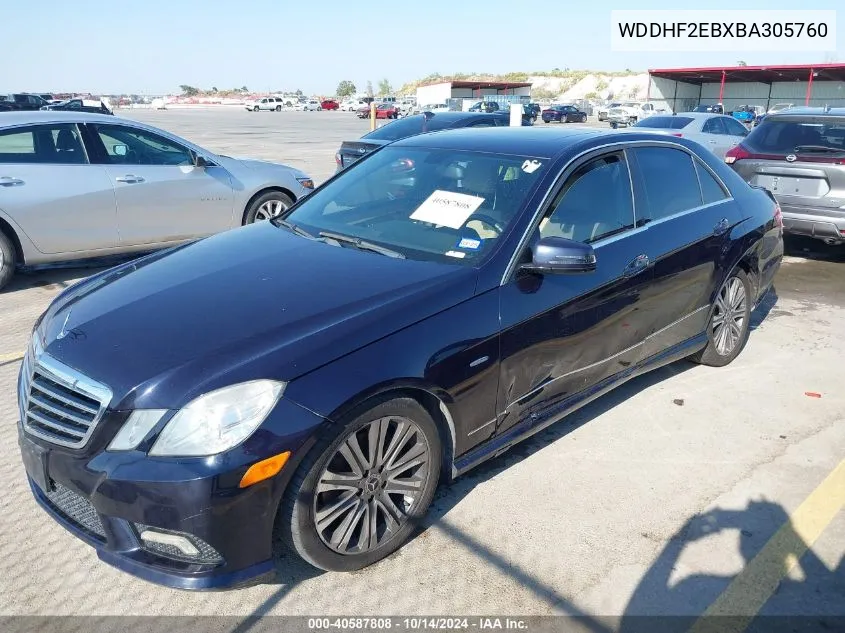 2011 Mercedes-Benz E 350 Bluetec VIN: WDDHF2EBXBA305760 Lot: 40587808