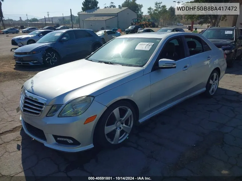 2011 Mercedes-Benz E 350 VIN: WDDHF5GB8BA417472 Lot: 40591801