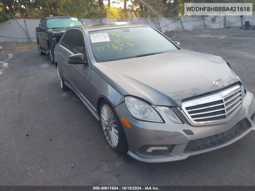 2011 Mercedes-Benz E 350 4Matic VIN: WDDHF8HB8BA421618 Lot: 40611654