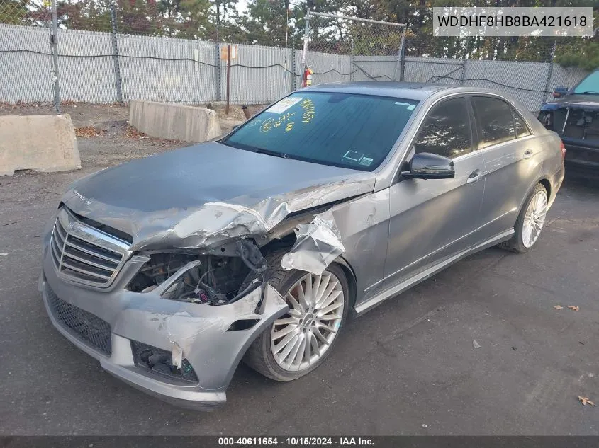 2011 Mercedes-Benz E 350 4Matic VIN: WDDHF8HB8BA421618 Lot: 40611654