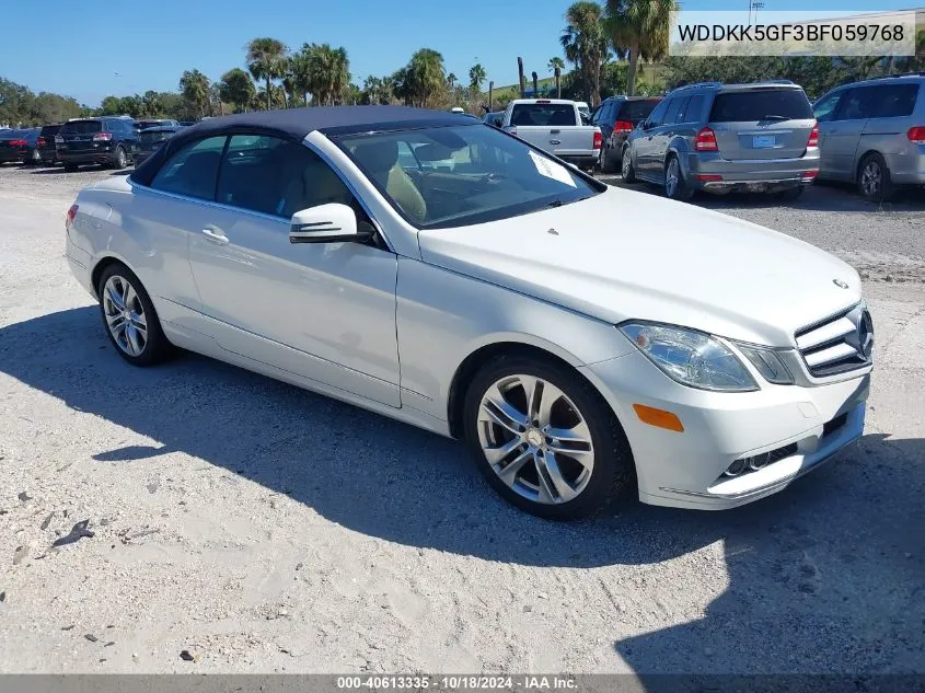 2011 Mercedes-Benz E 350 VIN: WDDKK5GF3BF059768 Lot: 40613335