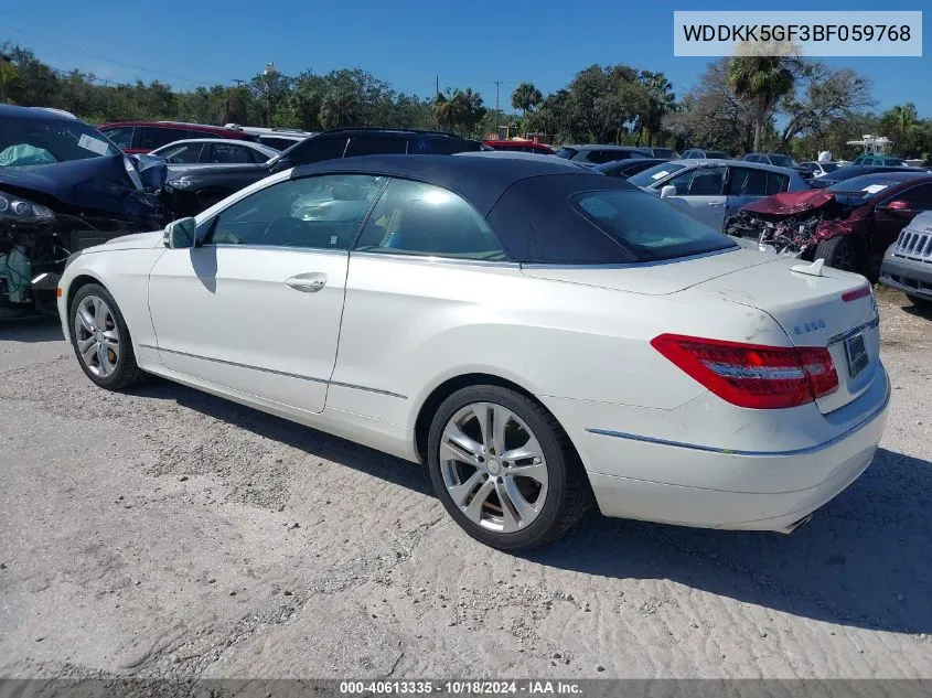 2011 Mercedes-Benz E 350 VIN: WDDKK5GF3BF059768 Lot: 40613335