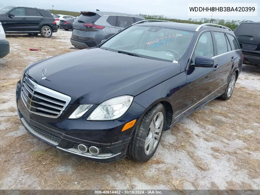 2011 Mercedes-Benz E 350 4Matic VIN: WDDHH8HB3BA420399 Lot: 40614482