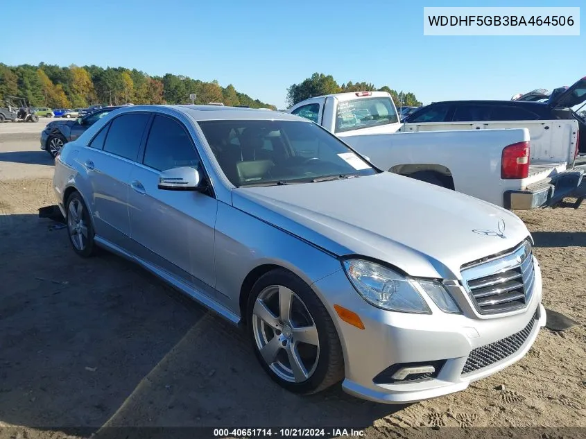 2011 Mercedes-Benz E 350 VIN: WDDHF5GB3BA464506 Lot: 40651714