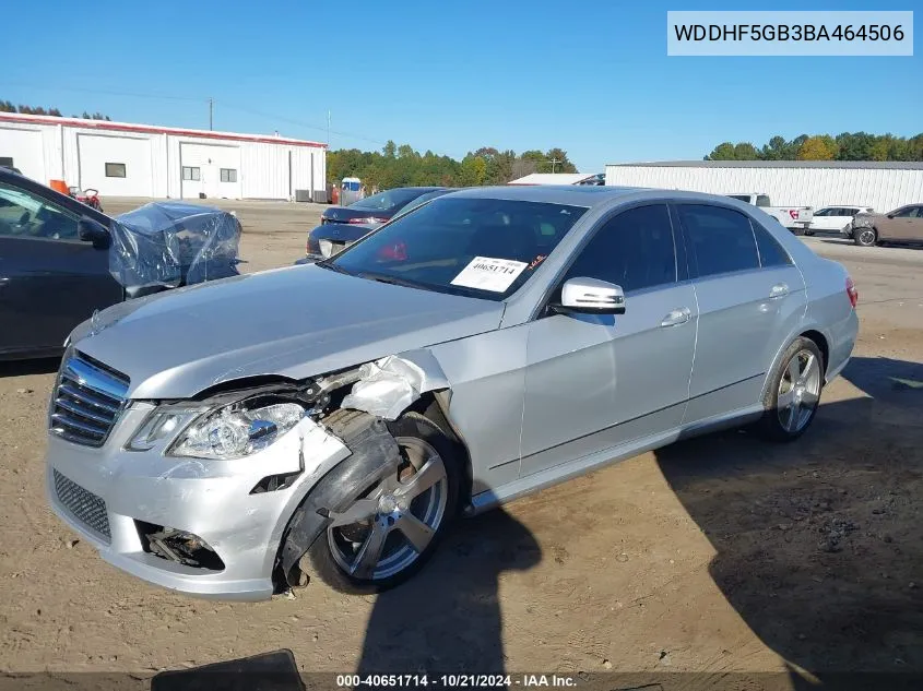 2011 Mercedes-Benz E 350 VIN: WDDHF5GB3BA464506 Lot: 40651714