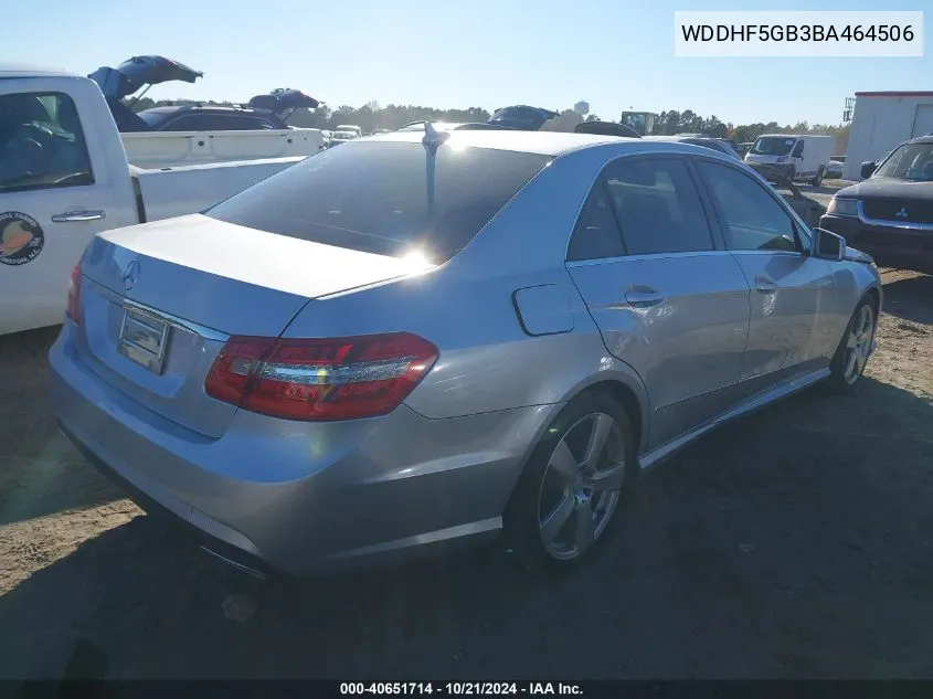 2011 Mercedes-Benz E 350 VIN: WDDHF5GB3BA464506 Lot: 40651714