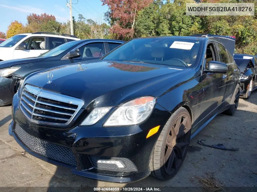 2011 Mercedes-Benz E 350 VIN: WDDHF5GB2BA418276 Lot: 40684059