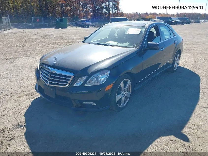 2011 Mercedes-Benz E 350 4Matic VIN: WDDHF8HB0BA429941 Lot: 40709237