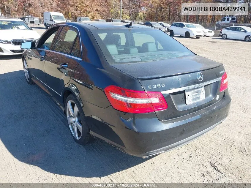 2011 Mercedes-Benz E 350 4Matic VIN: WDDHF8HB0BA429941 Lot: 40709237