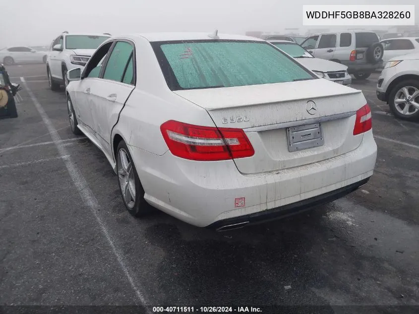 2011 Mercedes-Benz E 350 VIN: WDDHF5GB8BA328260 Lot: 40711511