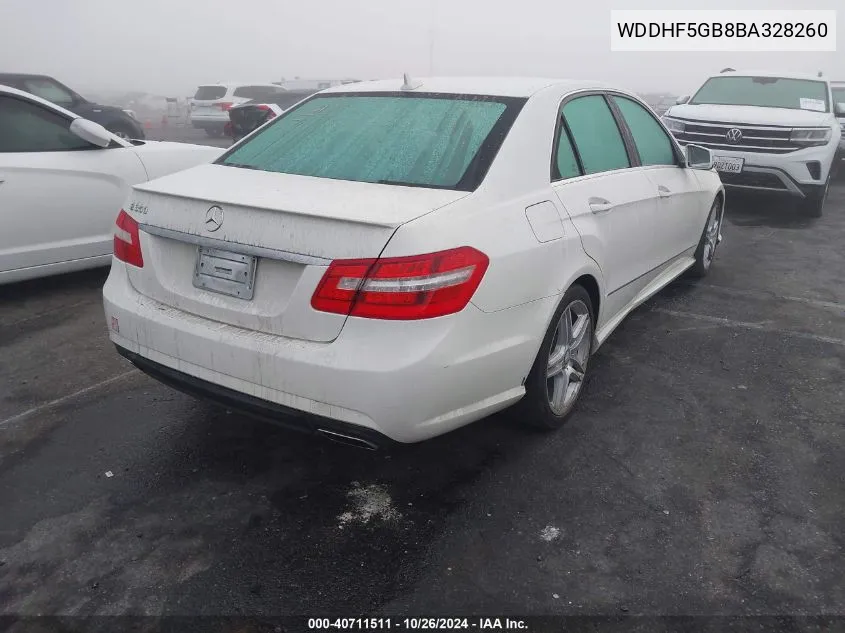 2011 Mercedes-Benz E 350 VIN: WDDHF5GB8BA328260 Lot: 40711511