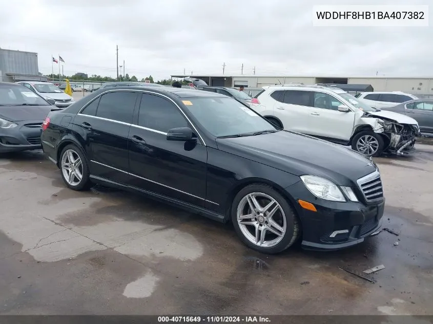 2011 Mercedes-Benz E 350 4Matic VIN: WDDHF8HB1BA407382 Lot: 40715649