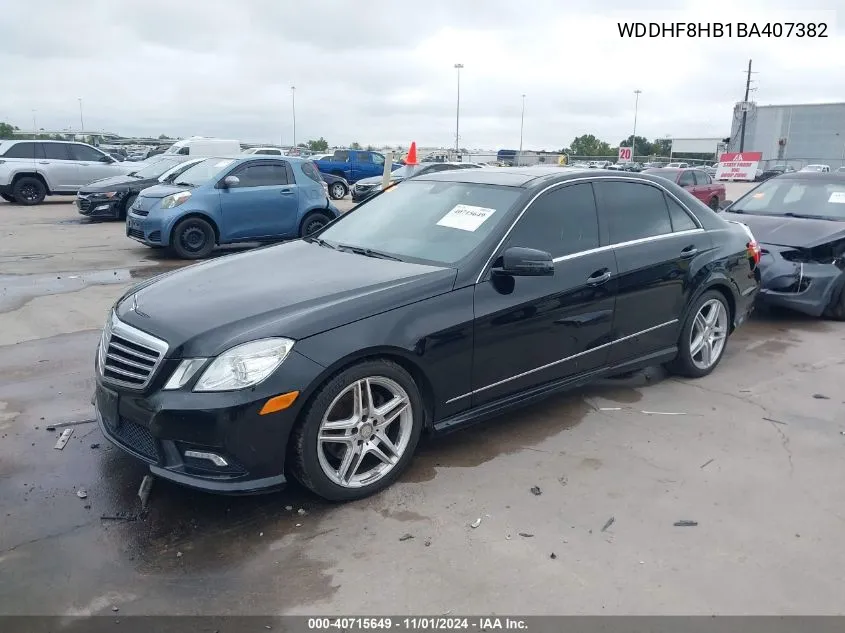 2011 Mercedes-Benz E 350 4Matic VIN: WDDHF8HB1BA407382 Lot: 40715649