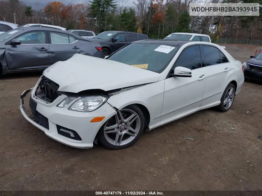 2011 Mercedes-Benz E 350 4Matic VIN: WDDHF8HB2BA393945 Lot: 40747179