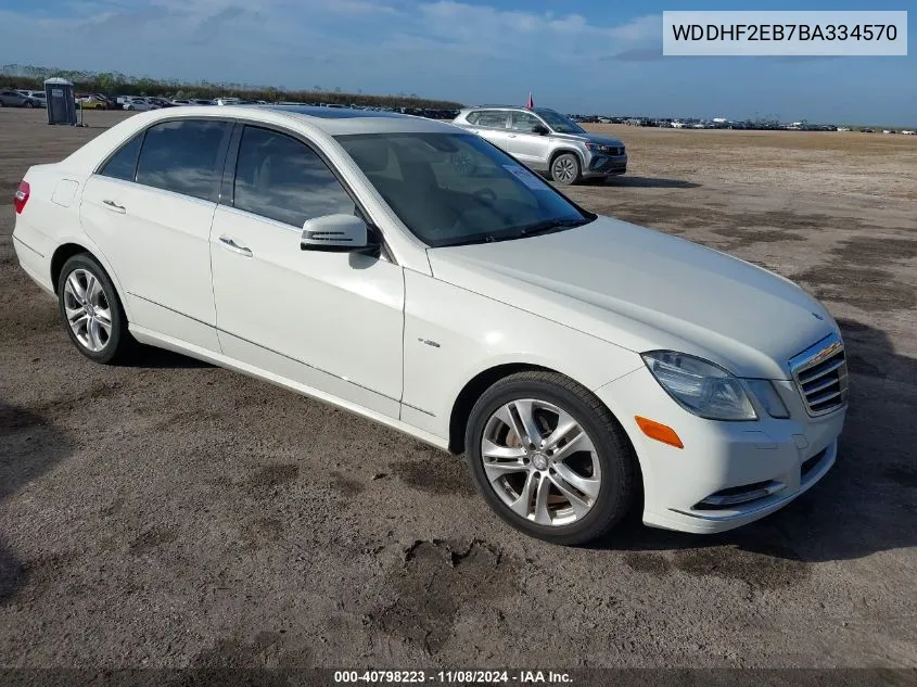 2011 Mercedes-Benz E 350 Bluetec VIN: WDDHF2EB7BA334570 Lot: 40798223