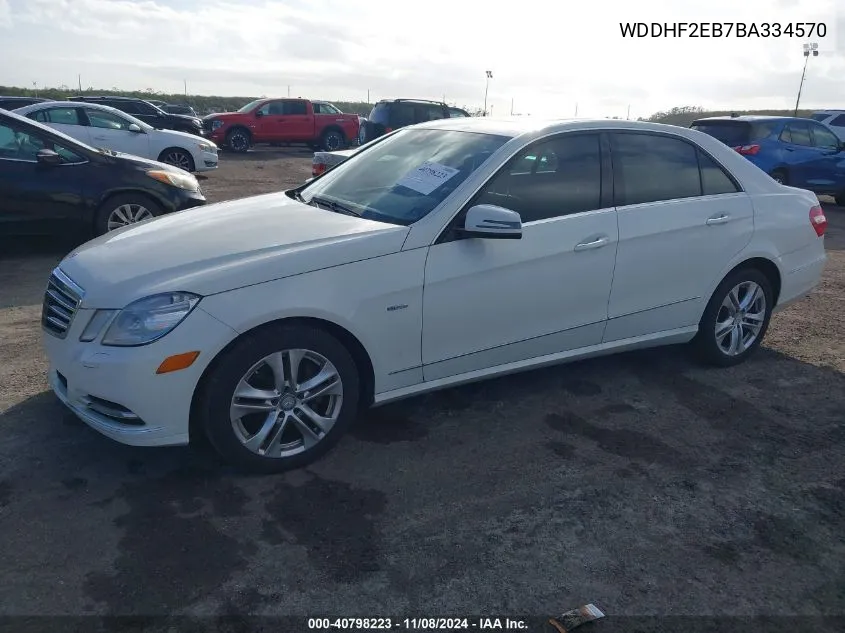 2011 Mercedes-Benz E 350 Bluetec VIN: WDDHF2EB7BA334570 Lot: 40798223