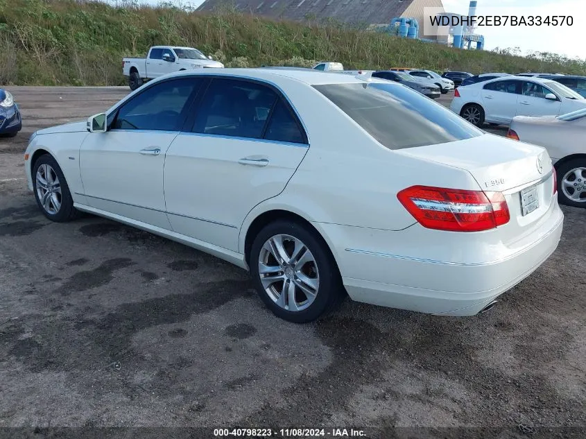 2011 Mercedes-Benz E 350 Bluetec VIN: WDDHF2EB7BA334570 Lot: 40798223