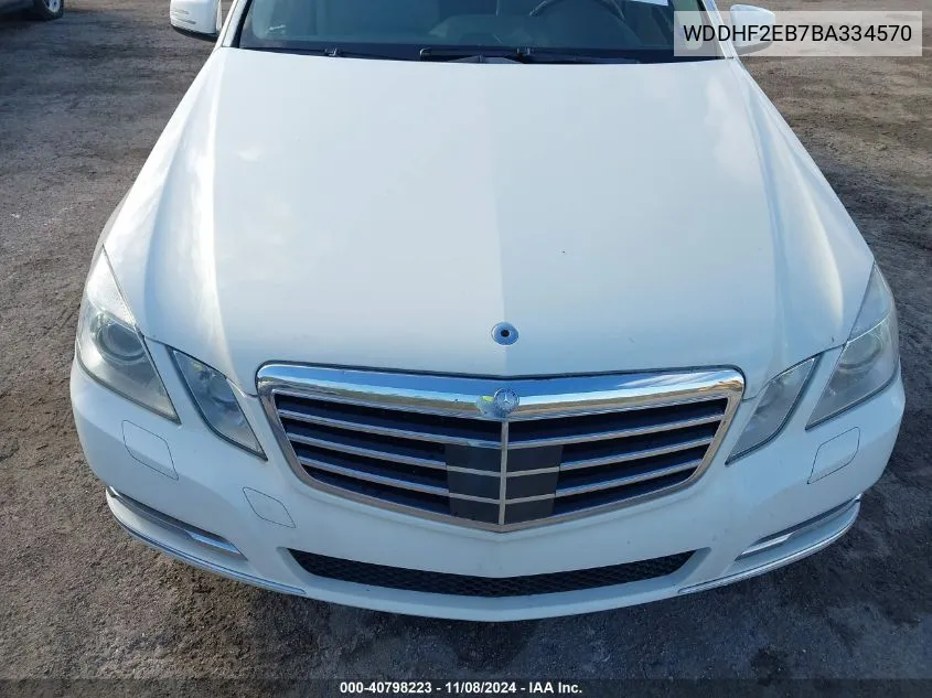 2011 Mercedes-Benz E 350 Bluetec VIN: WDDHF2EB7BA334570 Lot: 40798223