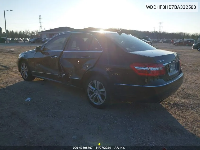 2011 Mercedes-Benz E 350 4Matic VIN: WDDHF8HB7BA332588 Lot: 40808707