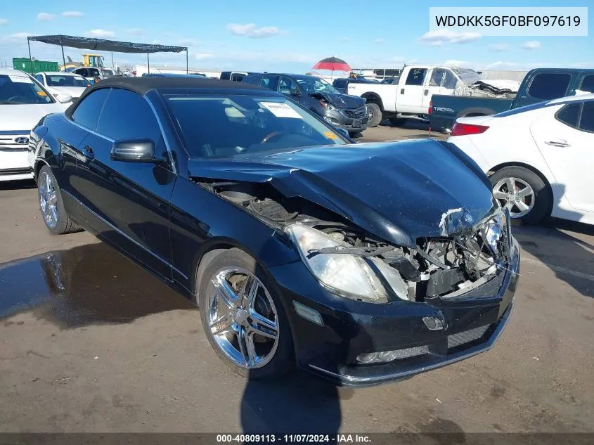 2011 Mercedes-Benz E 350 VIN: WDDKK5GF0BF097619 Lot: 40809113