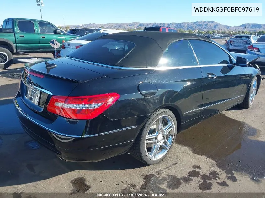 2011 Mercedes-Benz E 350 VIN: WDDKK5GF0BF097619 Lot: 40809113