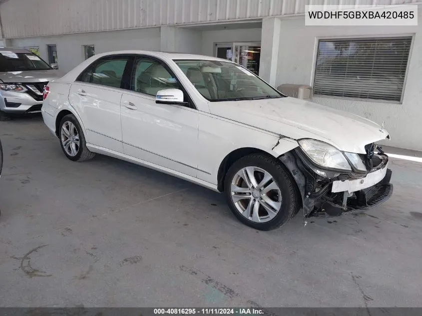 2011 Mercedes-Benz E 350 VIN: WDDHF5GBXBA420485 Lot: 40816295