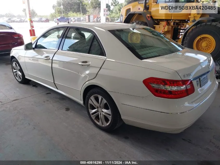 2011 Mercedes-Benz E 350 VIN: WDDHF5GBXBA420485 Lot: 40816295