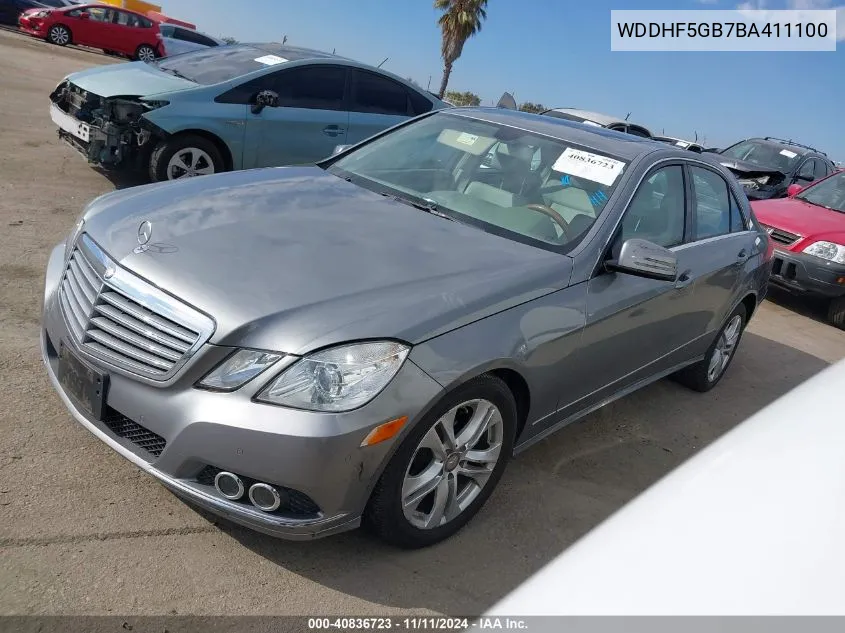 2011 Mercedes-Benz E 350 VIN: WDDHF5GB7BA411100 Lot: 40836723