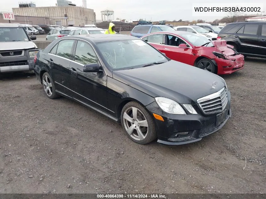 2011 Mercedes-Benz E 350 4Matic VIN: WDDHF8HB3BA430002 Lot: 40864398