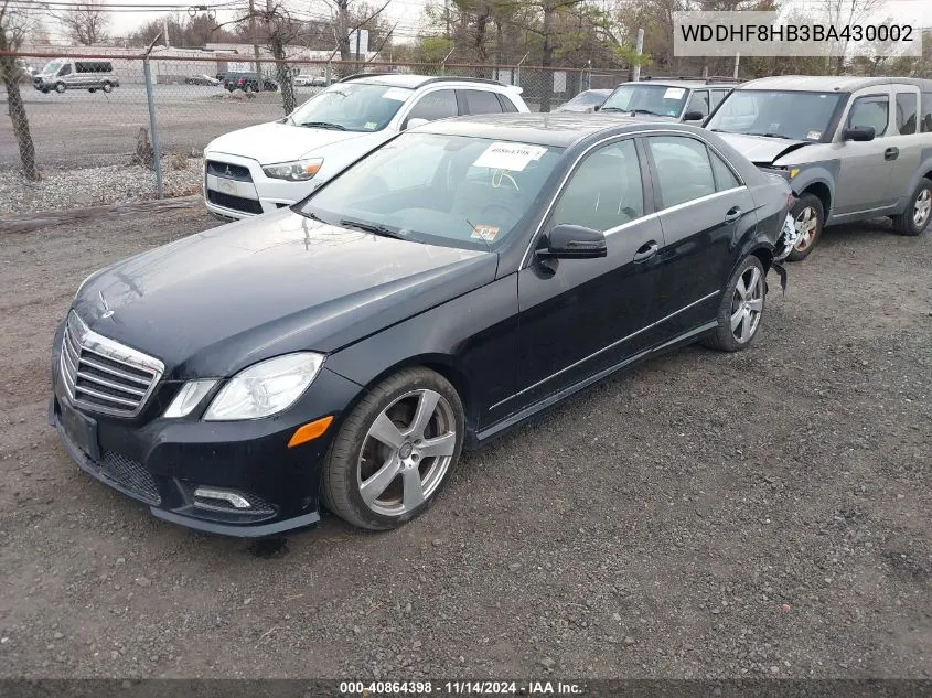 2011 Mercedes-Benz E 350 4Matic VIN: WDDHF8HB3BA430002 Lot: 40864398