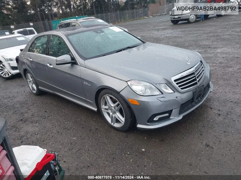 2011 Mercedes-Benz E 550 4Matic VIN: WDDHF9AB2BA498792 Lot: 40877078